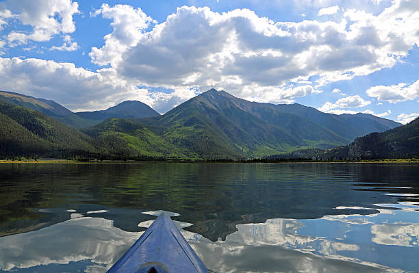 istock Blue kayak and Twin Lakes landscape 2246880563