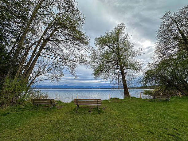 istock Lakeside Benches Overlooking a Tranquil Lake 2246884460