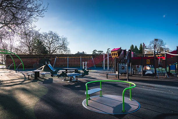 istock Empty playground apparatus under clear winter sky in marlow england 2246885245