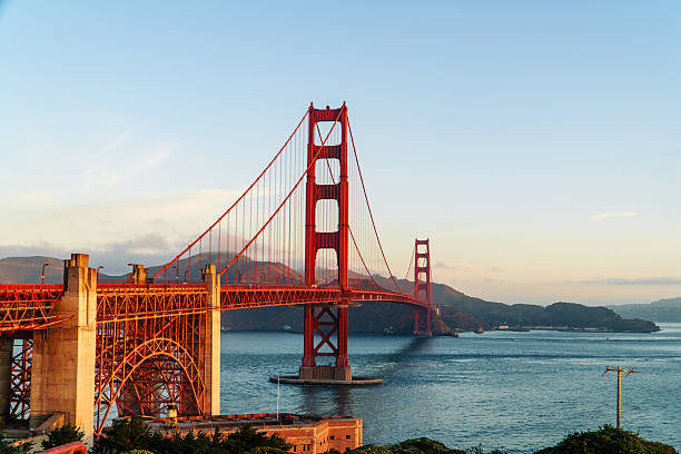 istock Golden Gate Bridge Illuminated by Warm Light Over San Francisco Bay at Golden Hour 2246892783