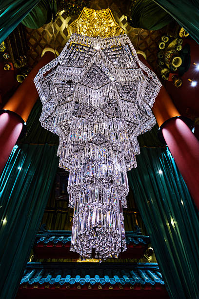 Beautiful chandelier hanging from ceiling