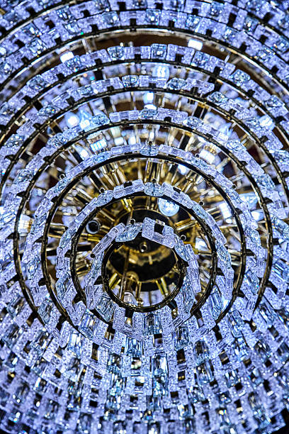 Beautiful chandelier hanging from ceiling