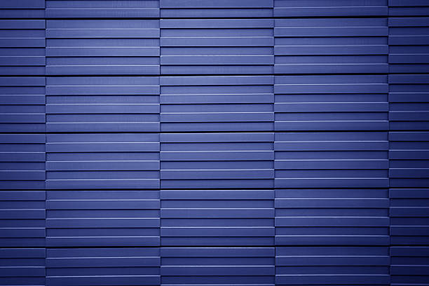 istock Blue corrugated metal sheet wall texture background 2246908719