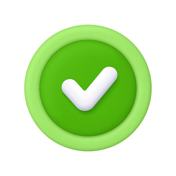 istock White check mark on green circle badge. Done mark, yes or correct sign. Approval, success, notification and confirmation concept. 3d vector icon. Cartoon minimal style. 2246913255