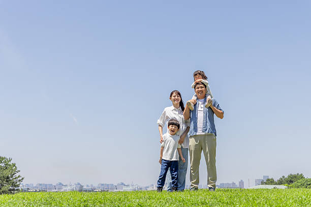 Happy Asian family image