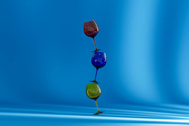 Balance and Stability Concept with Glasses. Digitally generated image. 3d render.