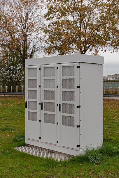 istock Outdoor telecom cabinet provides connectivity in a roadside setting. 2246920488