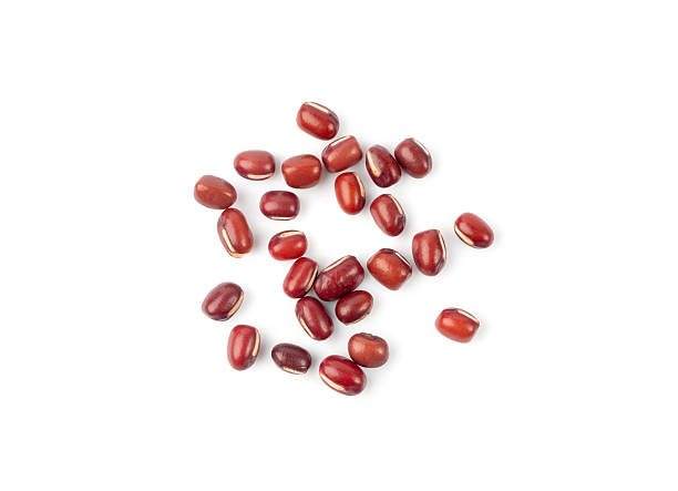 istock Red adzuki beans isolated, raw azuki bean pile, Vigna angularis legume seeds, dry red mung bean 2246920941