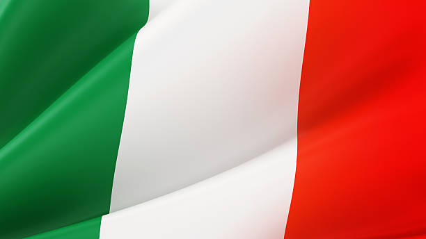 Italian flag with fabric structure