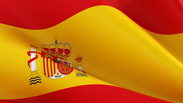 Flag of Spain  Waving Background
