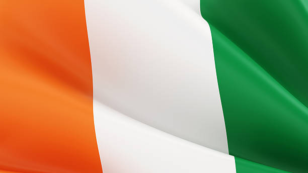 Flag of Ireland wave in the wind