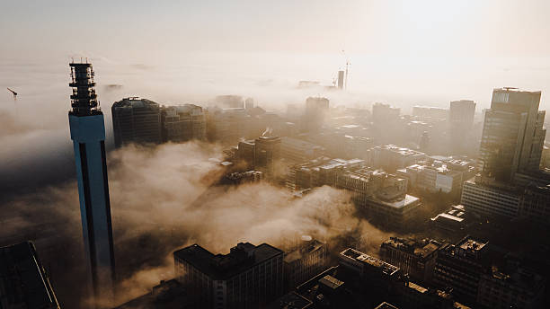Foggy Sunrise Above Birmingham’s Urban Landscape