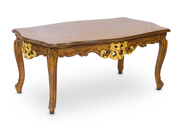 istock Carved wooden coffee table 2246933818