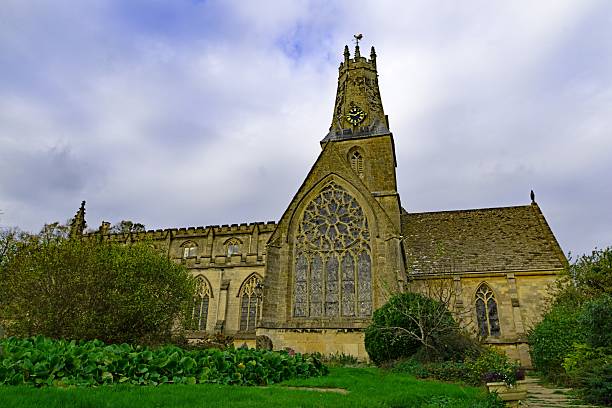 Holy Trinity Church, in Minchinhampton, Stroud, Gloucestershire, England, has a lovely autumnal glow on Monday, 27th October, 2025.