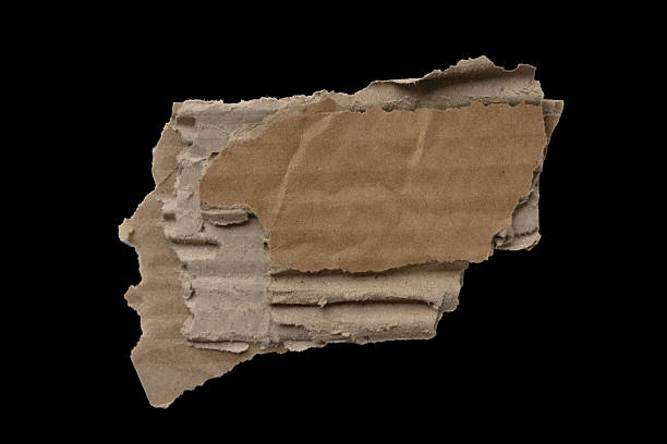 istock Horizontal cardboard piece with stripped corrugated structure, suitable for grunge textures, packaging visuals or message placeholders. 2246944724