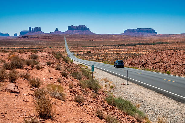 istock Desert road leading through Monument Valley with dramatic sandstone mesas and open scenery 2246945815