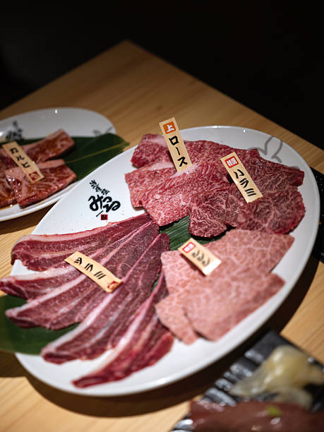 Premium Yakiniku Beef Selection with Japanese Labels