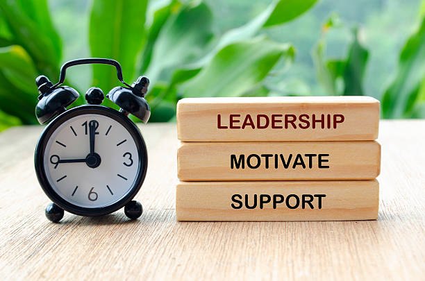 istock Leadership, motivate and support text on wooden blocks. Leadership concept. 2246951351