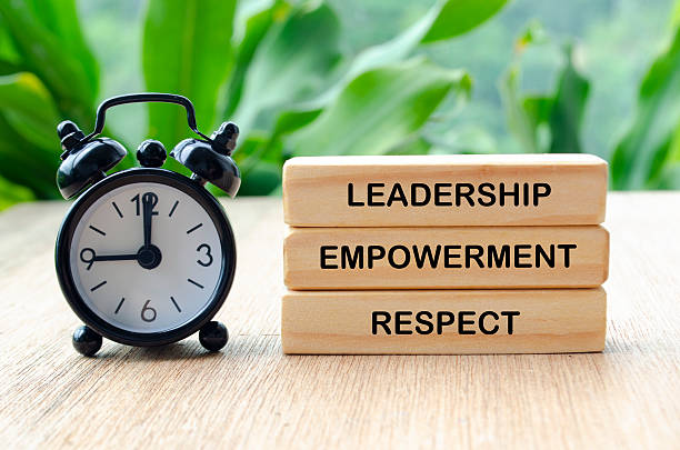 istock Leadership, empowerment and respect text on wooden blocks. Leadership concept. 2246951356