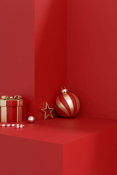istock christmas podium luxury background product display. 3d Illustration 2246951410