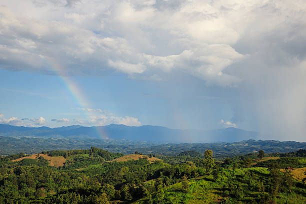 istock Colorful rainbow in the sky with cloudy, Vivid rainbow 2246955020