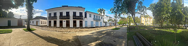 Panoramic example of town square in Portuguese colonial architecture, Paraty, Brazil
