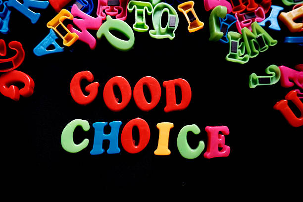 istock colorful 3d alphabet say good choice on black background 2246982402