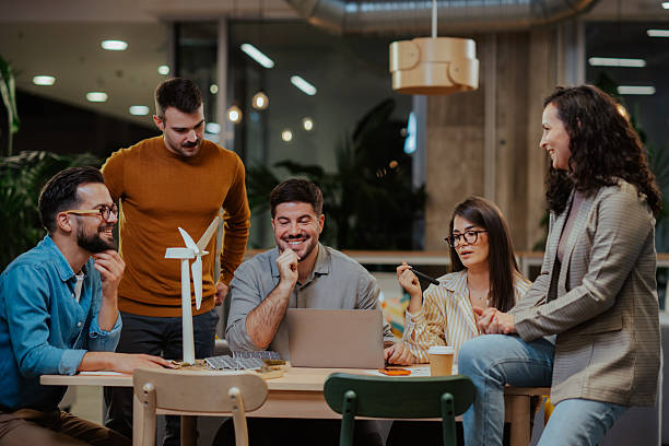 istock Business colleagues collaborating on renewable energy project 2246991807