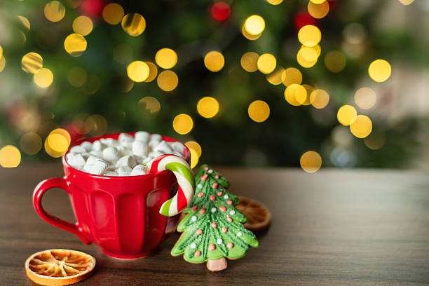istock Mug with hot chocolate over Christmas background 2246995767