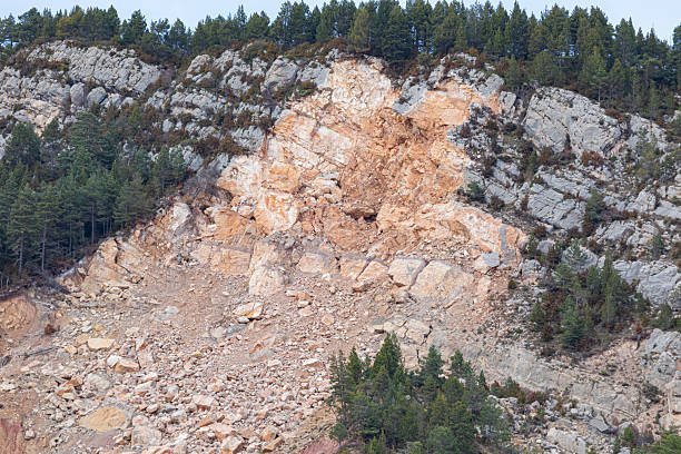 Landslide Pyrenees mountains...