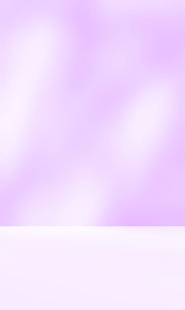istock Empty purple studio room for product presentation with shadow of tree leaves on the wall. 2247025978