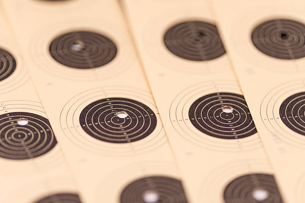 istock 10m Air rifle target strips Row of Shooting Targets 2247029603