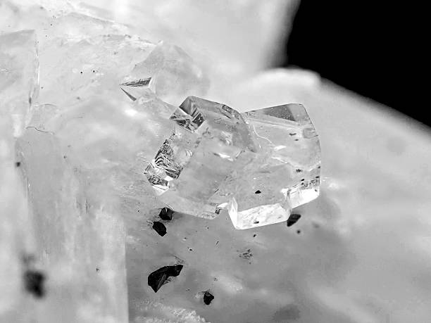 Macro mineral stone Fluorite crystal in close-up