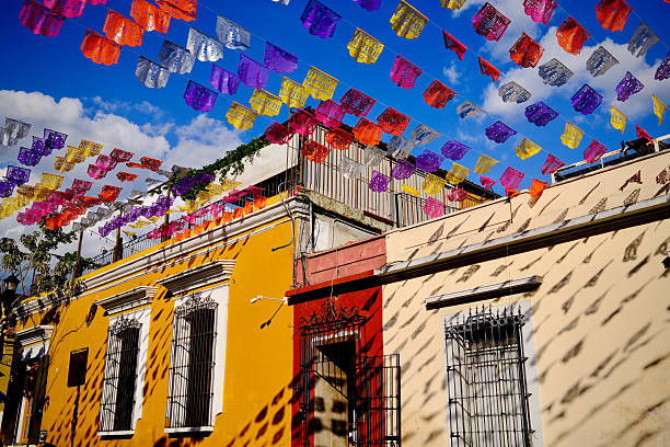 istock Yellow and Cream Buildings Under Papel Picado (Oaxaca de Juarez, Mexico) 2247032266