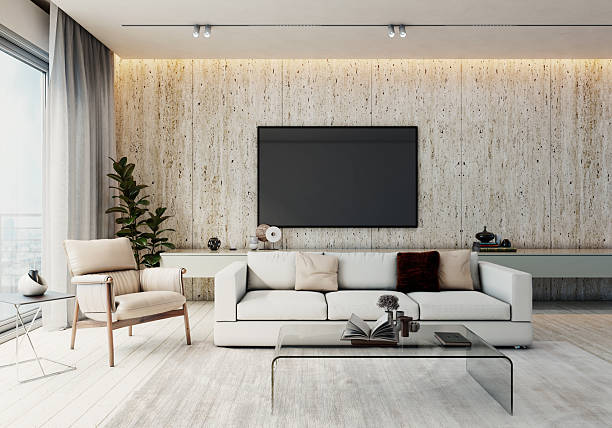 istock Large luxury modern bright interiors Living room mockup illustration 3D rendering image 2247034858