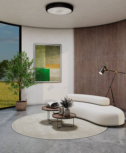 istock Large luxury modern bright interiors Living room mockup illustration 3D rendering image 2247035188