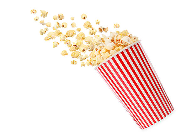 istock Popcorn flying into bucket on white background 2247043130