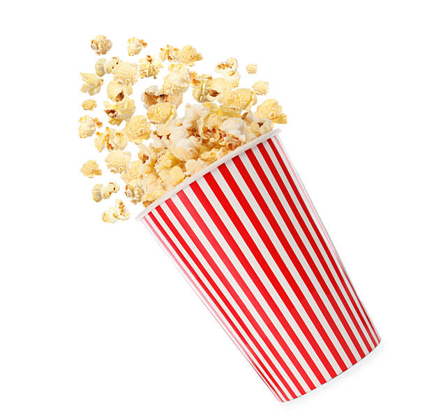 istock Popcorn flying into bucket on white background 2247043199