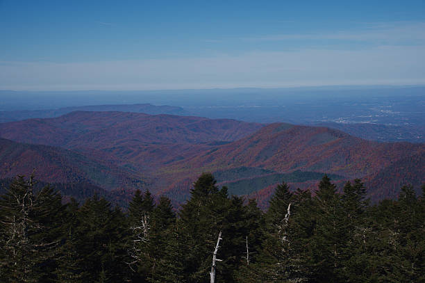 istock Autumn Mountain Panorama With Forested Hills, Distant Horizon, And Deep Blue Sky from Kuwohi Clingmans Dome. 2247048280