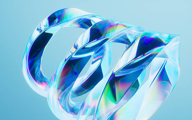 istock Flowing curve glass geometry background, 3d rendering. 2247049440