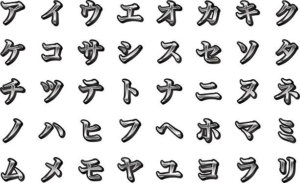 Vetores de Conjunto Vetorial De Símbolos De Katakana Alfabeto Do