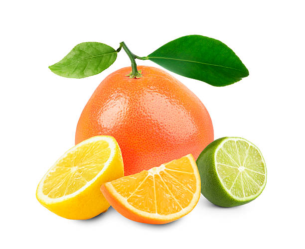 istock Citrus fruits. Fresh grapefruit, orange, lemon and lime on white background 2247056692