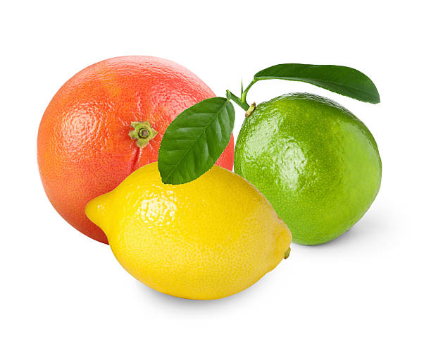 istock Citrus fruits. Fresh grapefruit, lemon and lime on white background 2247056696
