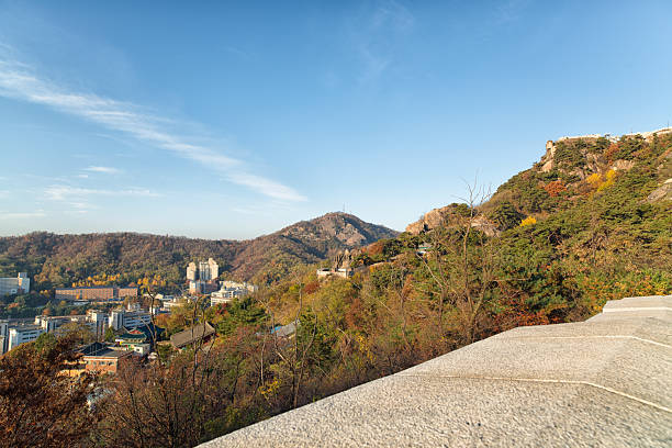 Ansan and Inwangsan Mountain on Seoul City Wall, Seoul Korea 서울 안산 인왕산