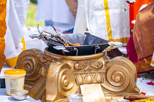 istock Indian traditional wedding ceremony ritual items close up 2247065482