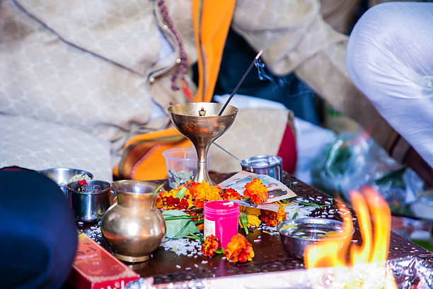 istock Indian traditional wedding ceremony ritual items close up 2247065618