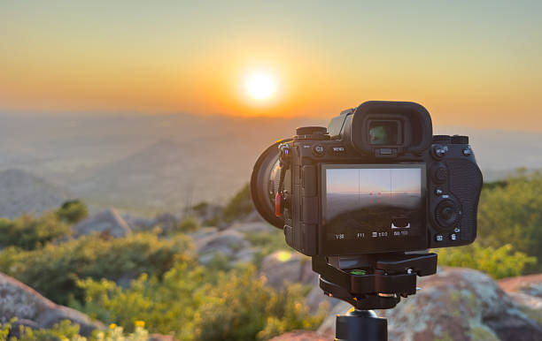 istock Camera on Tripod Capturing Sunset in Lawton, Oklahoma 2247066123