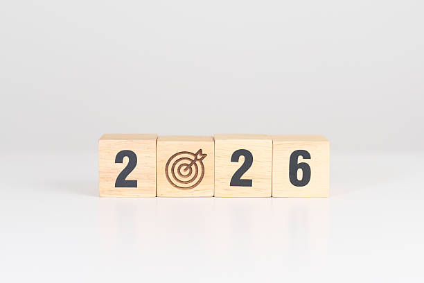 istock 2026 year block with dartboard icon. Goal, Target, Resolution, strategy, plan, Action, mission, motivation, and New Year start concepts 2247069047