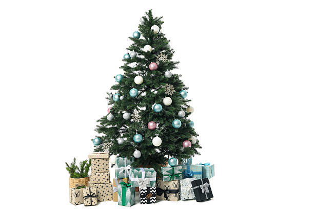 istock Beautiful Christmas tree, isolated on white background 2247069551