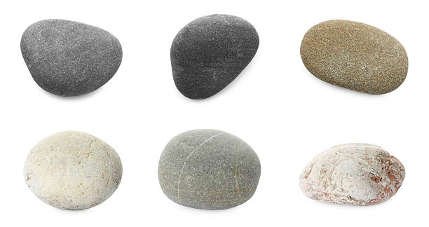 istock Sea pebbles. Different stones isolated on white, set 2247073835
